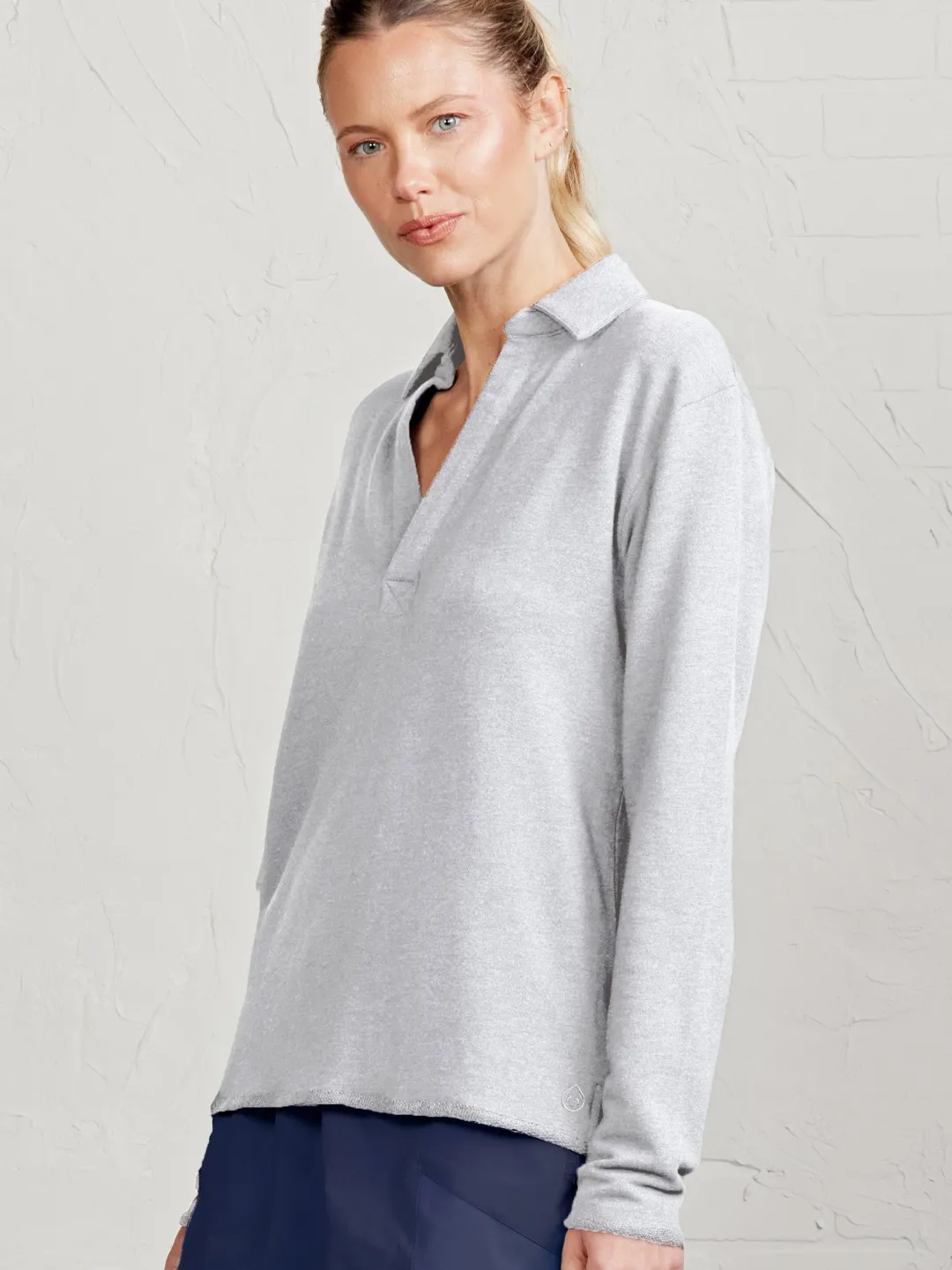 Women tasc French Terry Polo Sweatshirt