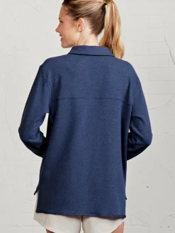 Women tasc French Terry Polo Sweatshirt