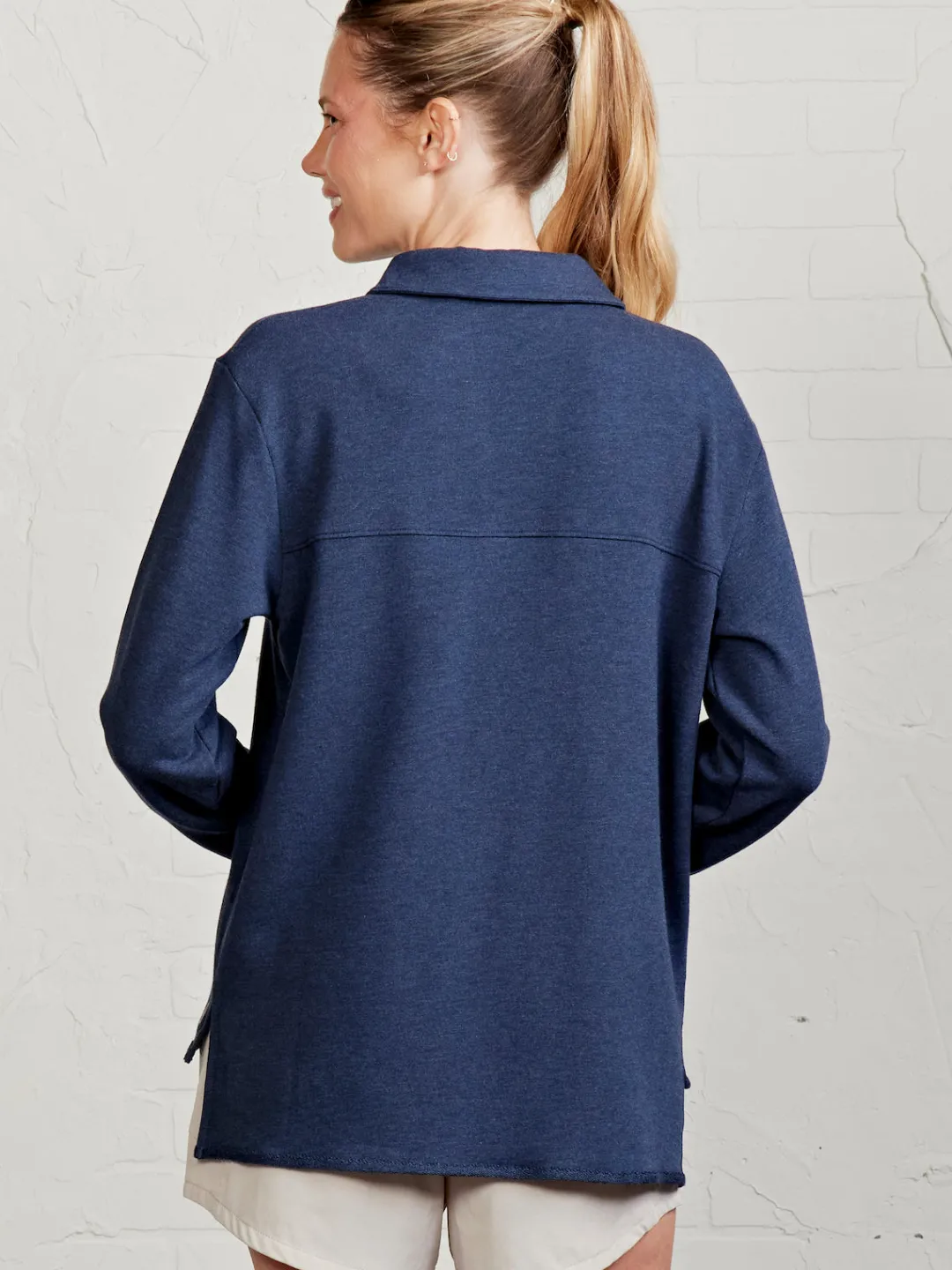 Women tasc French Terry Polo Sweatshirt