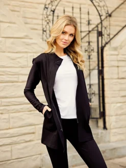 Women tasc Traveluxe Long Jacket