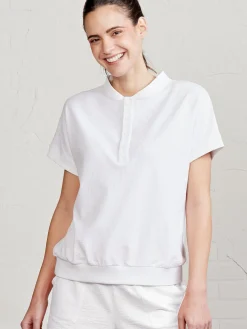 Women tasc Villa Knit Seersucker Short Sleeve Henley