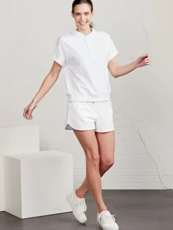Women tasc Villa Knit Seersucker Short Sleeve Henley