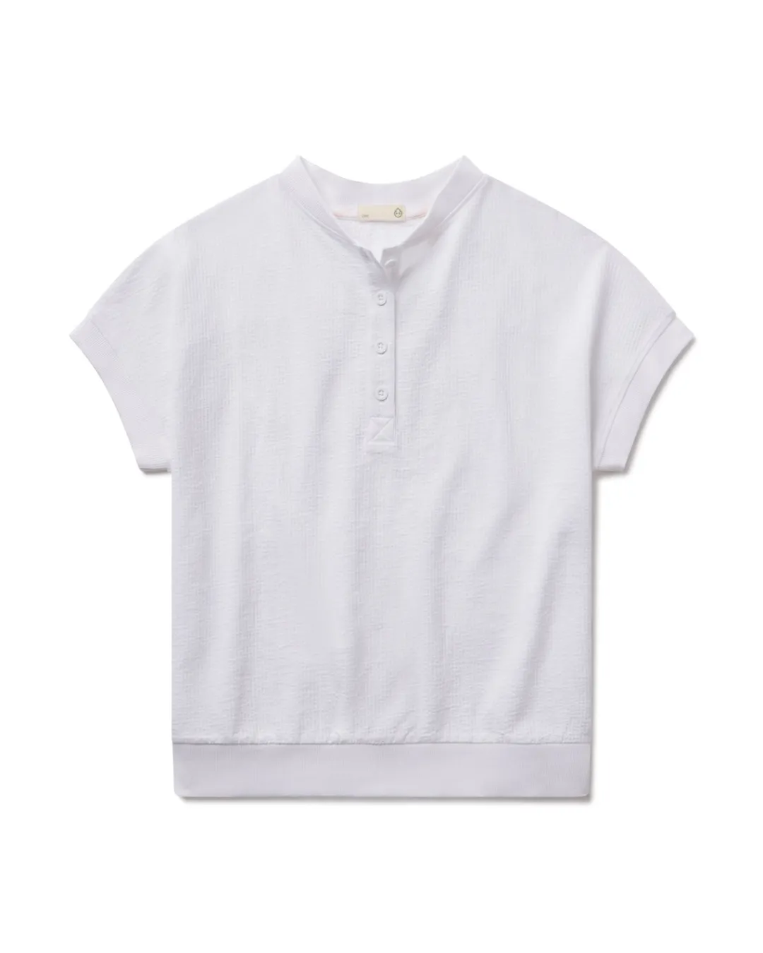 Women tasc Villa Knit Seersucker Short Sleeve Henley