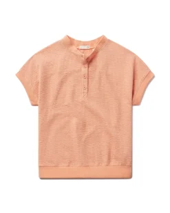 Women tasc Villa Knit Seersucker Short Sleeve Henley