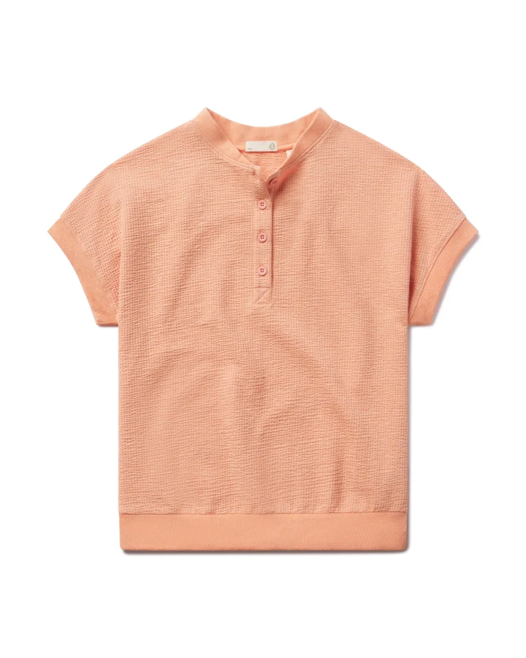 Women tasc Villa Knit Seersucker Short Sleeve Henley